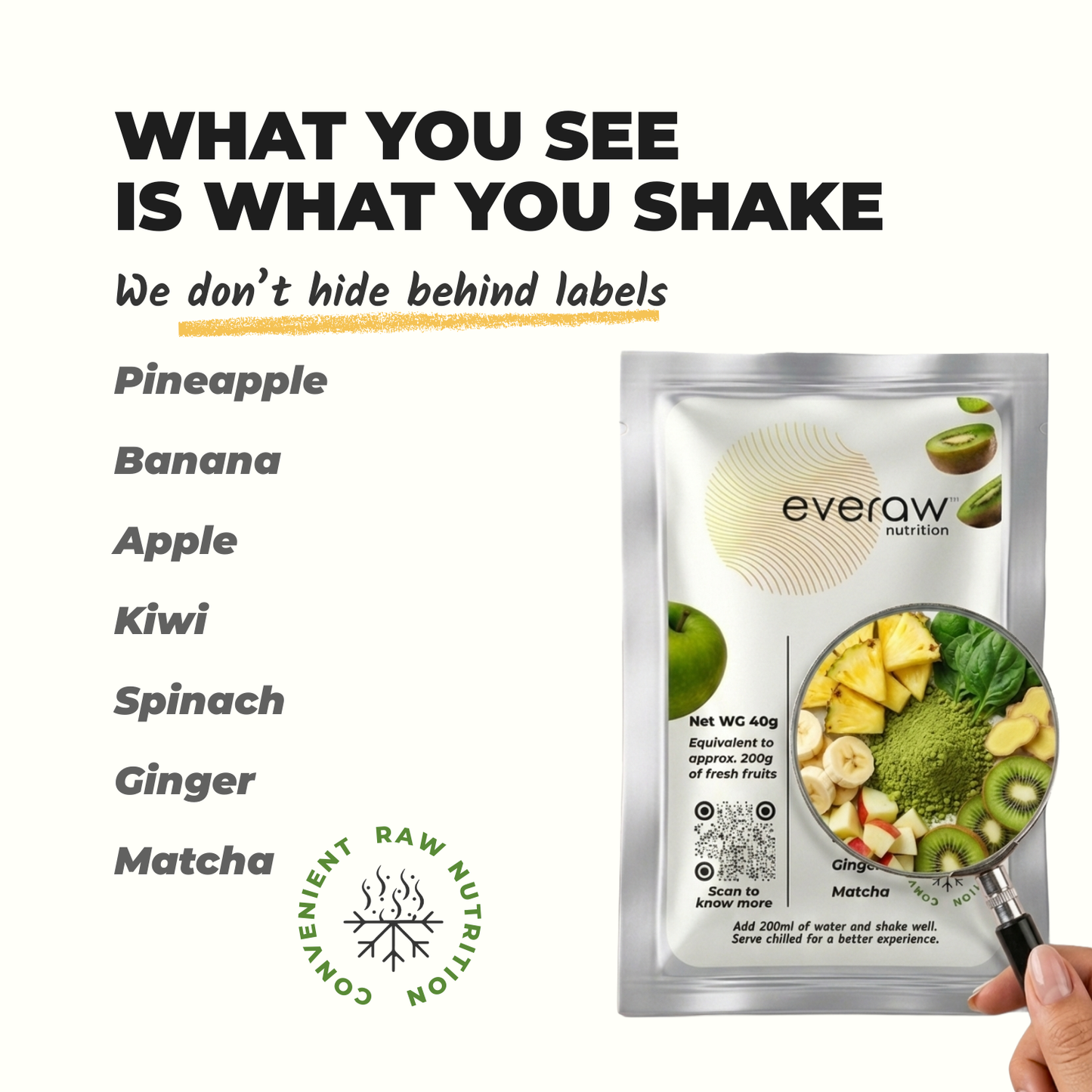 Green Smoothie Mix ingredients - what you see is what you shake