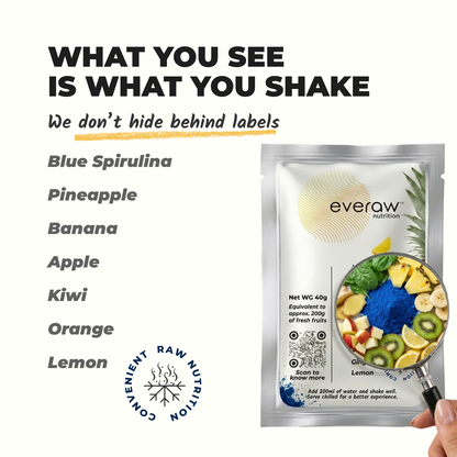 Blue Smoothie Mix ingredients - what you see is what you shake
