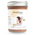Jar of everaw nutrition cocoa and almond super spread on a white background