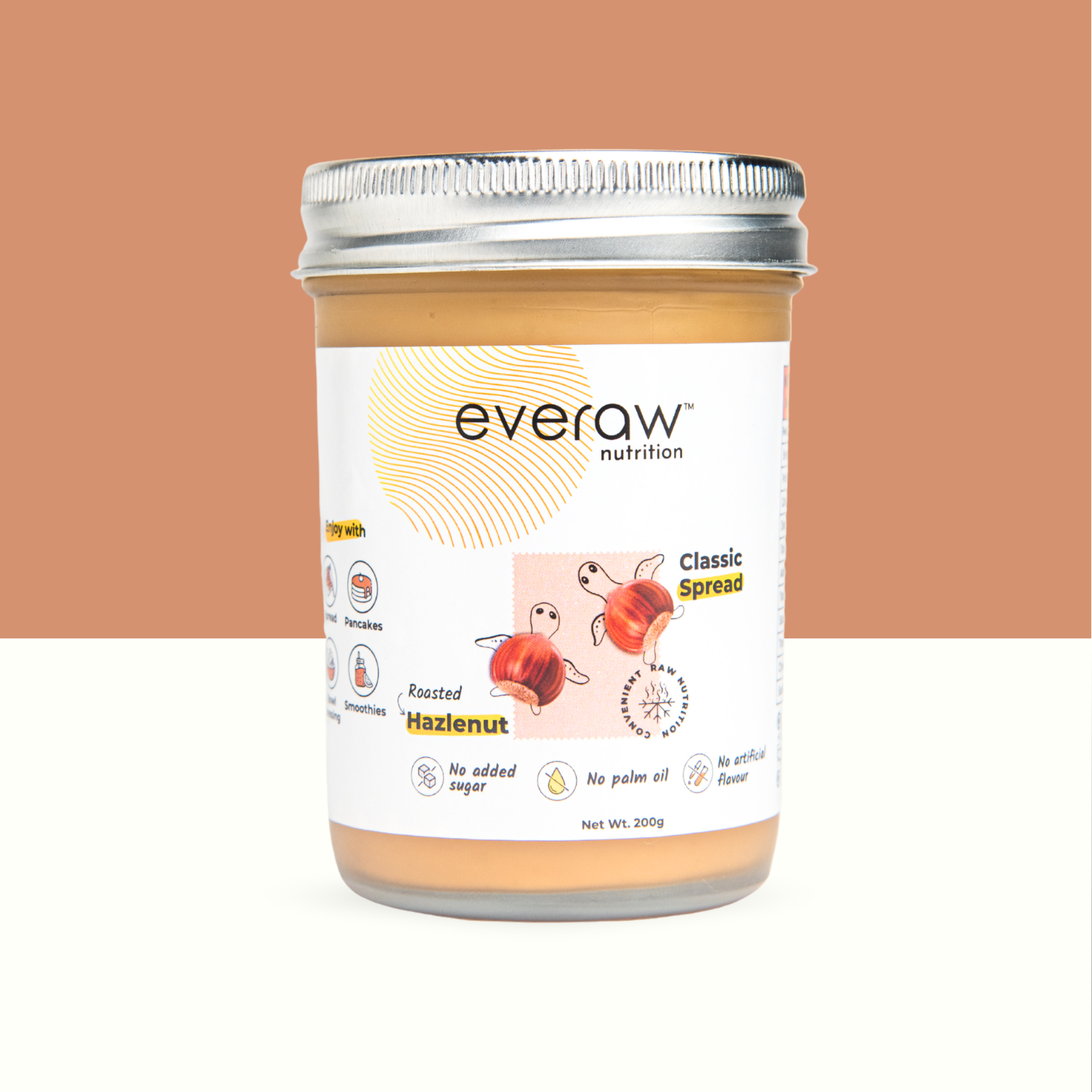 roasted hazelnut butter jar 200g no added sugar no palm oil