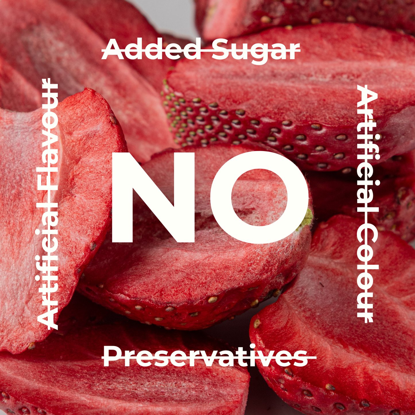 freeze dried strawberry closeup crunchy texture no preservatives