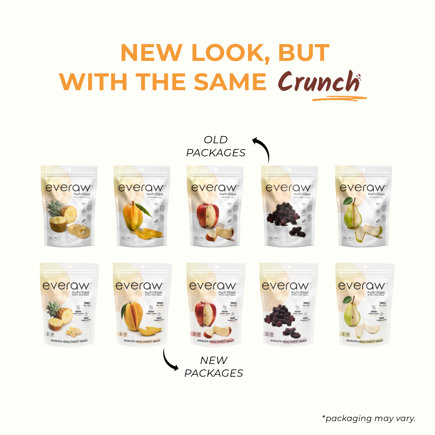 freeze dried fruit gift box old vs new packaging
