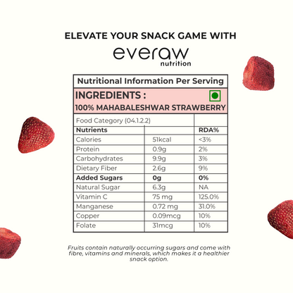 freeze dried strawberry nutrition label single ingredient