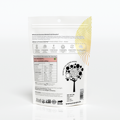 freeze dried apple back of pack nutrition facts ingredients