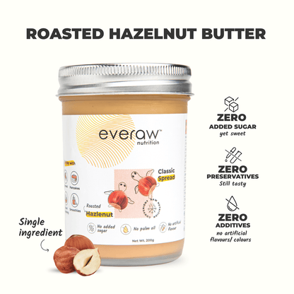 roasted hazelnut butter classic spread jar 200g single ingredient no added sugar