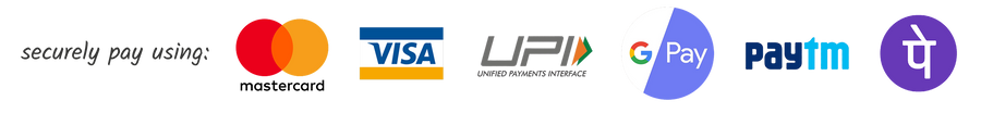 Logos of various payment methods including Mastercard, Visa, UPI, Google Pay, Paytm, and others 