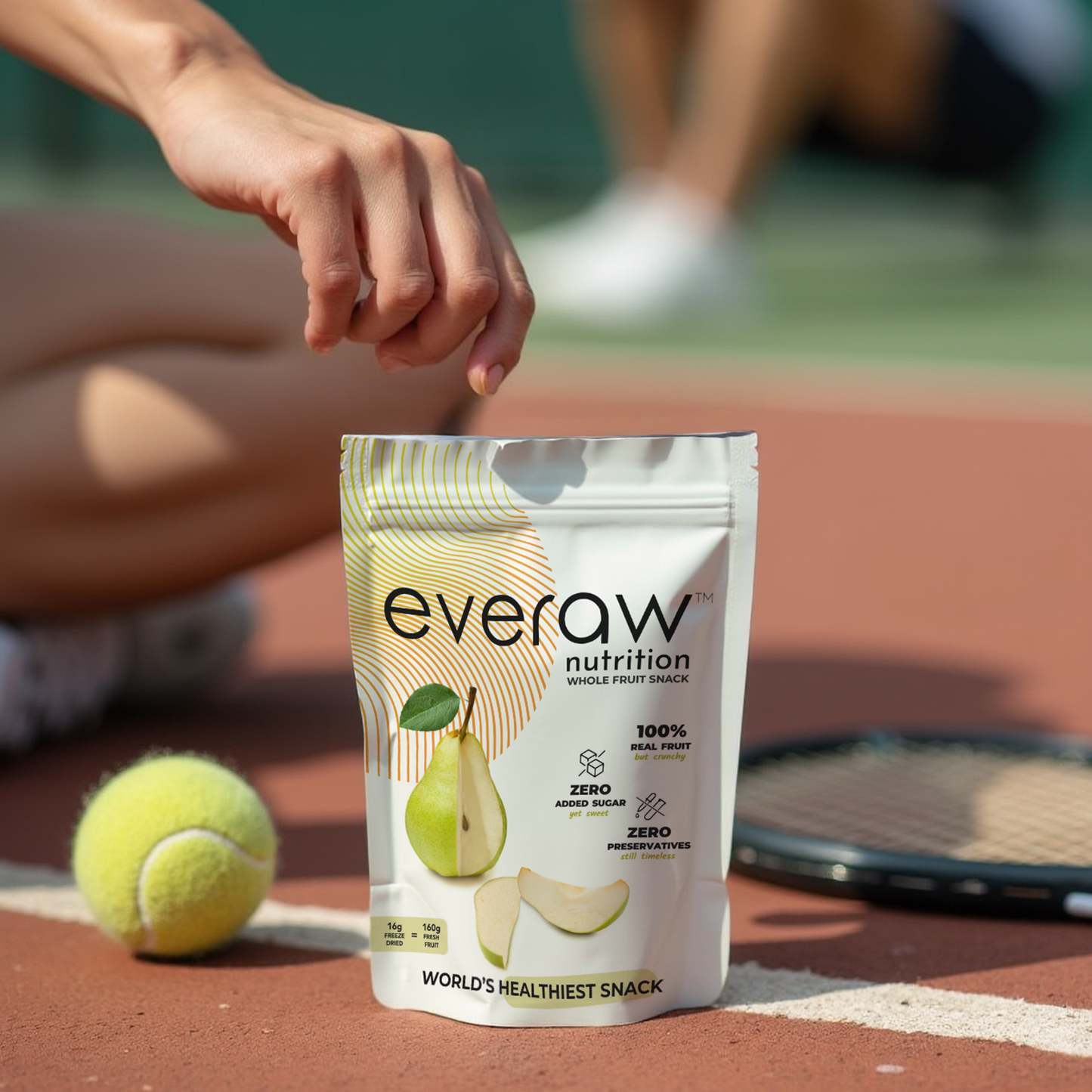 freeze dried pear snack lifestyle healthy on the go