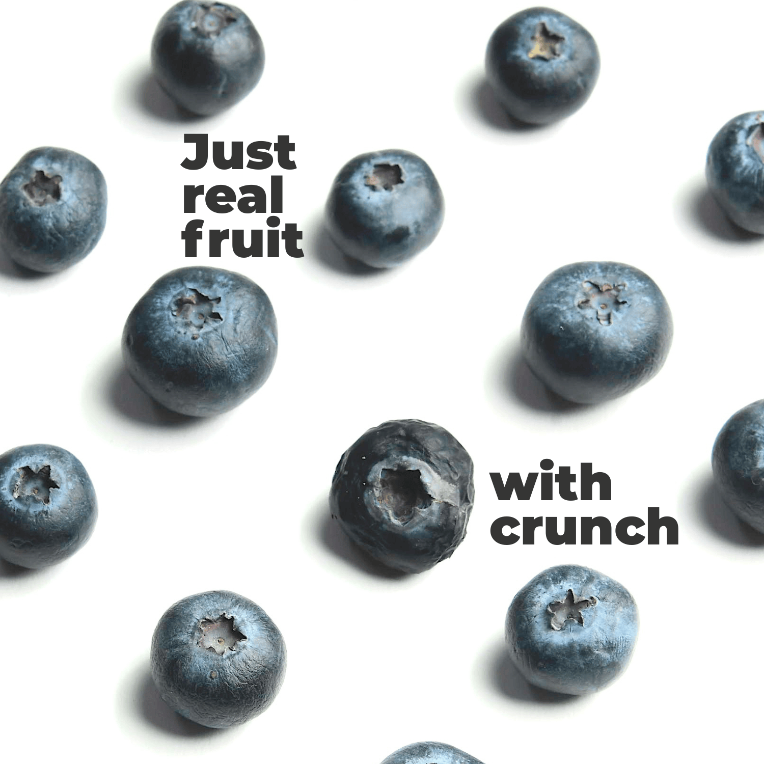 Single ingredient freeze dried blueberry pieces, just real blueberry with a light crunch, clean label healthy snack with nothing added