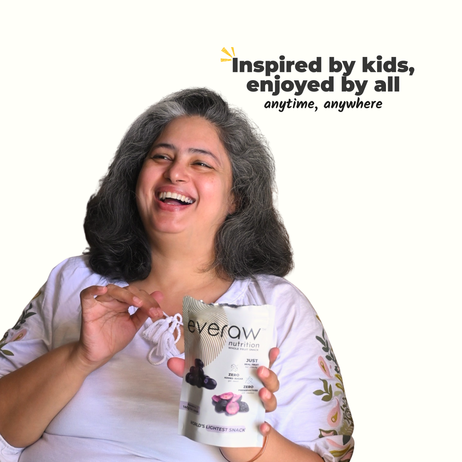 Everaw Kala Jamun freeze dried whole fruit snack for on the go snacking, kid friendly real fruit snack enjoyed by all ages, lightweight and travel ready with no mess