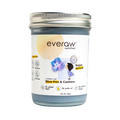 Everaw Blue Vanilla Cashew Butter jar, clean label nut and fruit spread made with butterfly pea flower, vanilla and cashews, no added sugar, no palm oil and no preservatives