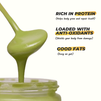 Everaw Matcha Coconut Butter benefits, rich in protein, loaded with antioxidants and good fats, wholesome spread for kids and adults