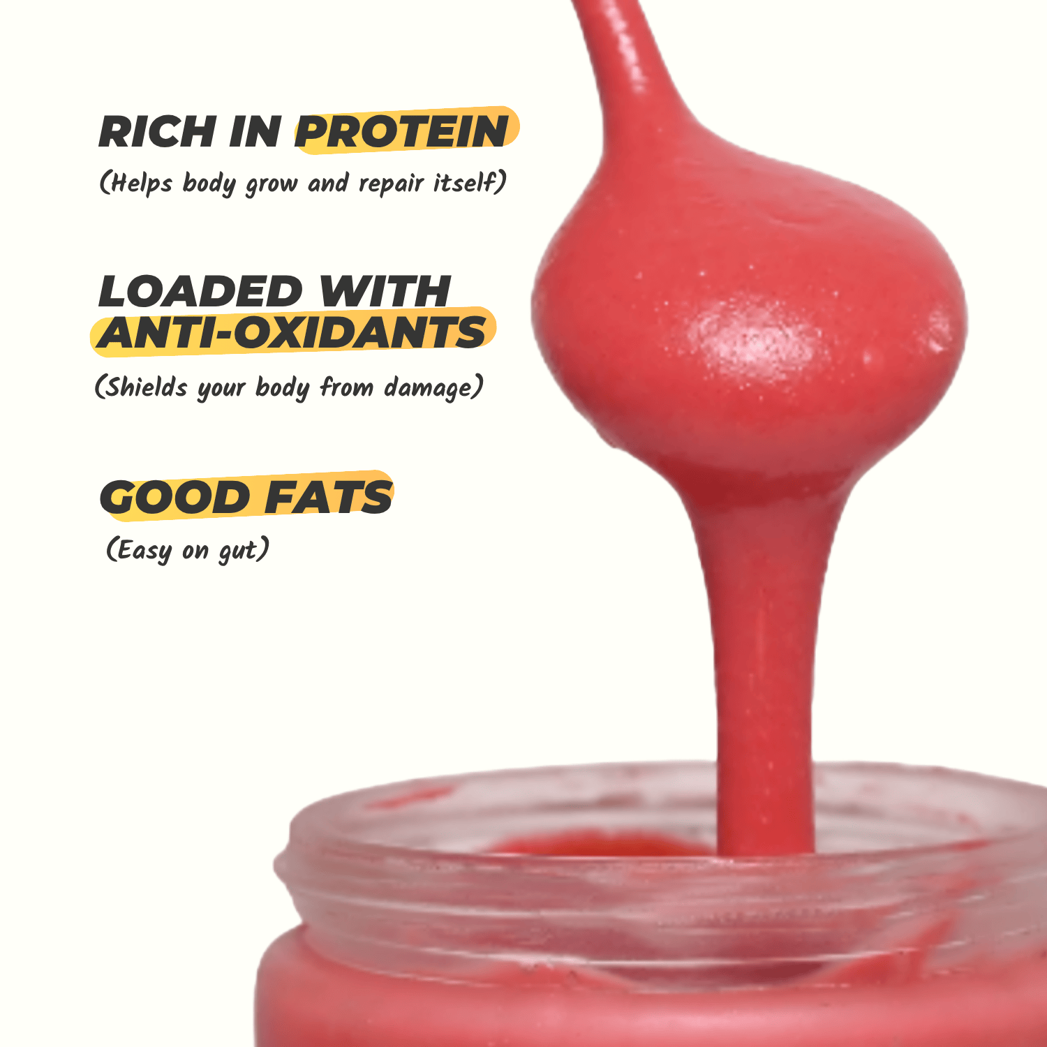 Everaw Strawberry Cashew Butter benefits, rich in protein, loaded with antioxidants and good fats, wholesome spread for kids and adults