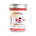 Everaw Strawberry Cashew Butter jar, clean label nut and fruit spread made with real freeze dried strawberries and cashews, no added sugar, no palm oil and no preservatives