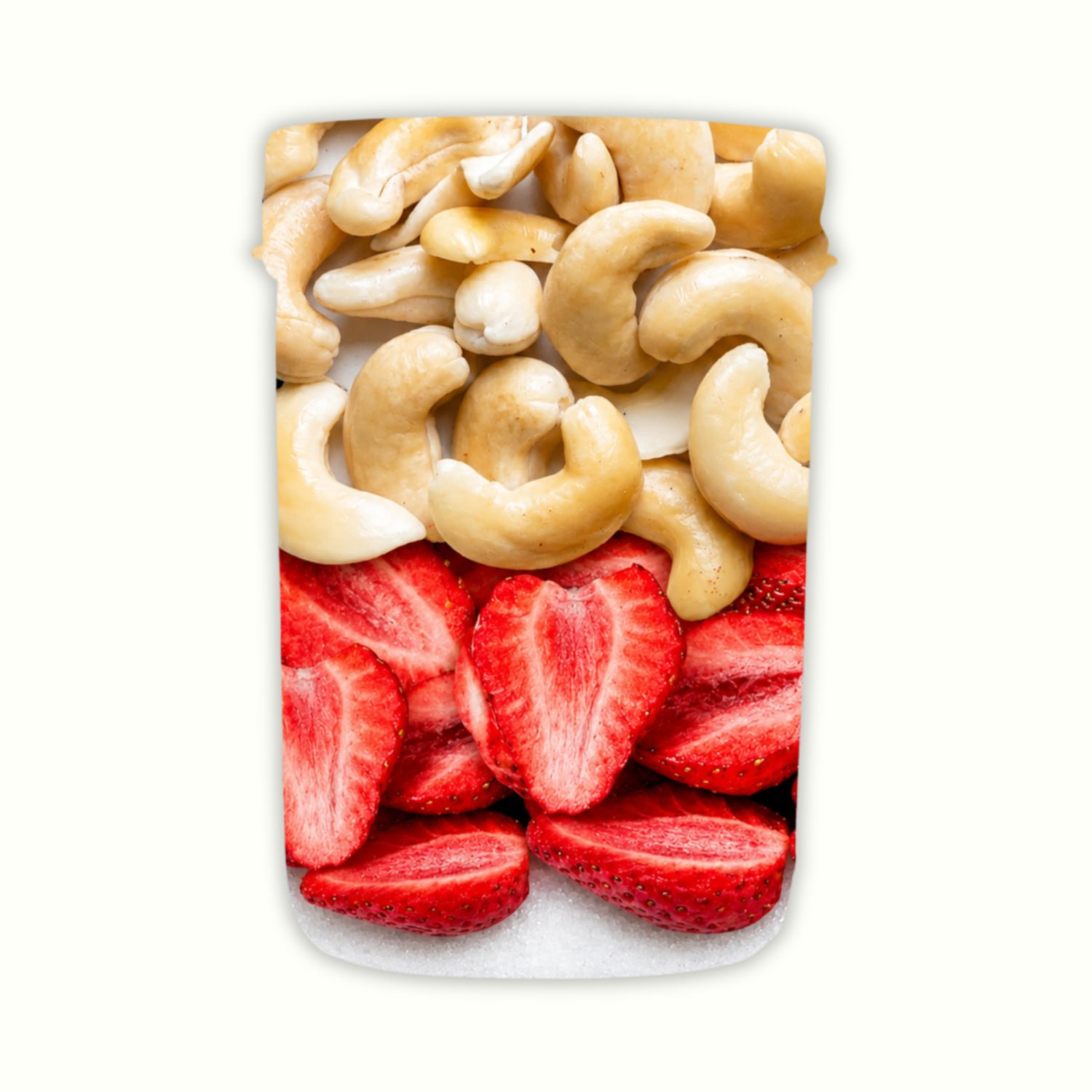 Everaw Strawberry Cashew Butter ingredient breakdown, real strawberries and cashews and nothing artificial, high protein clean label spread