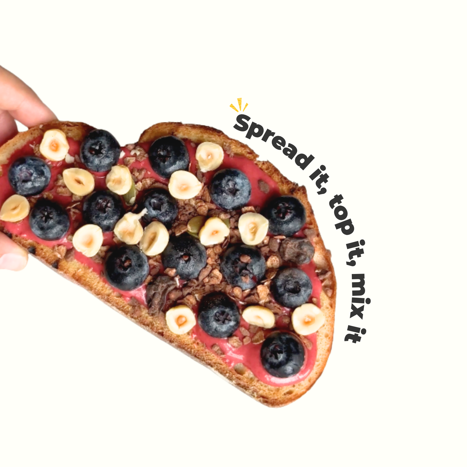 How to use Everaw Strawberry Cashew Butter, spread it on toast, top your bowl or mix into smoothies and desserts, versatile real fruit and nut spread