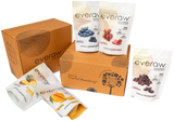 Everaw gift box of whole fruit snacks and smoothie sachets, a healthy hamper of real fruit snacks for gifting